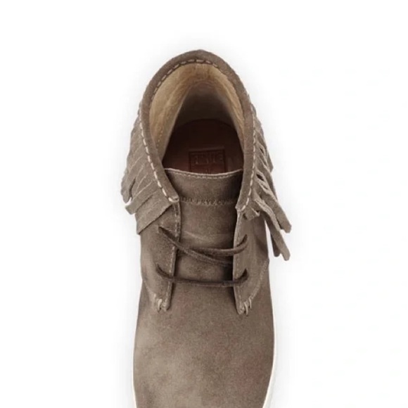 Frye Sneakers Womens 8M Dylan Brown Suede Fringe Leather Lace Up Shoes - Picture 6 of 6